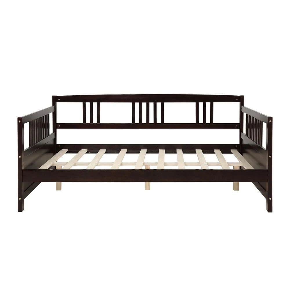 Brown Full Size Wood Daybed with Support Legs by Magic Home 3 Brown Full Size Wood Daybed with Support Legs by Magic Home