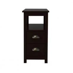 2-Drawer Brown Narrow Nightstand with Open Shelf by Magic Home -Cheap Tidoin Store brown magic home nightstands cs w28206526 4f 1000
