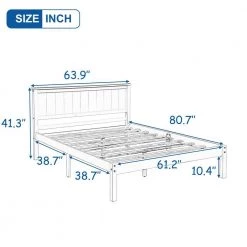 Brown Queen Size Wood Platform Bed with Headboard by Magic Home 11 Brown Queen Size Wood Platform Bed with Headboard by Magic Home -Cheap Tidoin Store brown magic home platform beds cs wf191420aap c3 1000