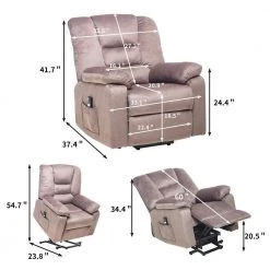 Brown Heavy Duty Power Lift Upholstery Recliner Chair with Safety Motion Reclining Mechanism by Magic Home -Cheap Tidoin Store brown magic home recliners cs pp038658daa c3 1000