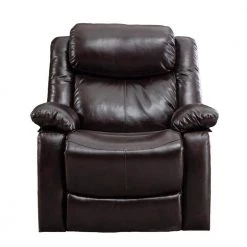 32.5 in. PU Leather Manual Recliner Chair, Brown by Magic Home