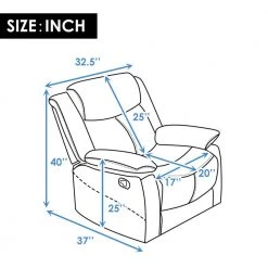 32.5 in. PU Leather Manual Recliner Chair, Brown by Magic Home -Cheap Tidoin Store brown magic home recliners cs w22311828 c3 1000