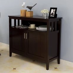 Brown Kitchen Storage Sideboard and Buffet Server Cabinet with 2-Shelves by Magic Home 10 Brown Kitchen Storage Sideboard and Buffet Server Cabinet with 2-Shelves by Magic Home -Cheap Tidoin Store brown magic home sideboards buffet tables cs w28209564 4f 1000