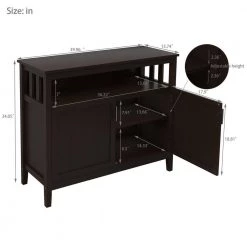 Brown Kitchen Storage Sideboard and Buffet Server Cabinet with 2-Shelves by Magic Home 9 Brown Kitchen Storage Sideboard and Buffet Server Cabinet with 2-Shelves by Magic Home -Cheap Tidoin Store brown magic home sideboards buffet tables cs w28209564 c3 1000