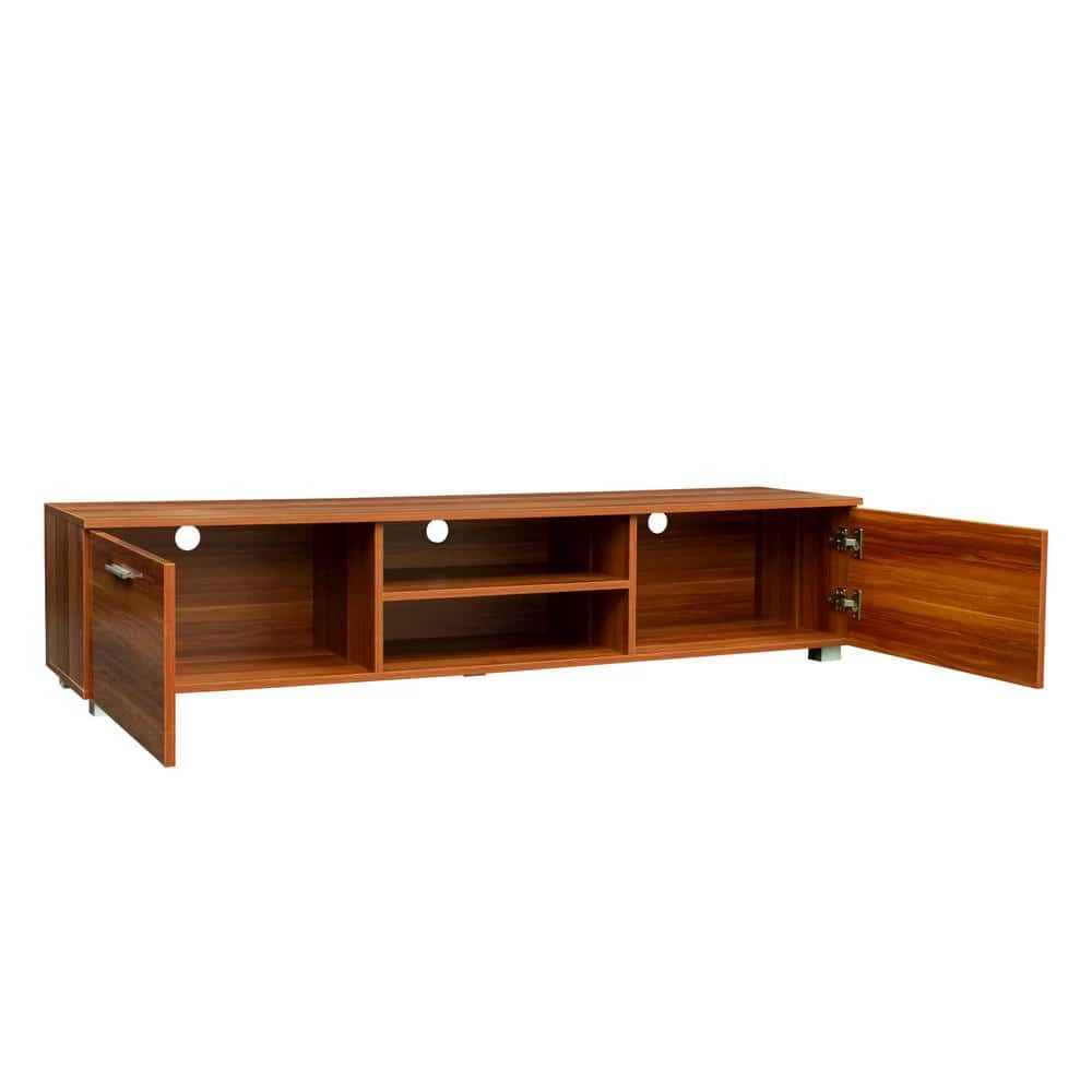 62.99 in. Walnut Media Console Entertainment Center Storage TV Stand for TV Up to 70 in. by Magic Home 7 62.99 in. Walnut Media Console Entertainment Center Storage TV Stand for TV Up to 70 in. by Magic Home - Image 5