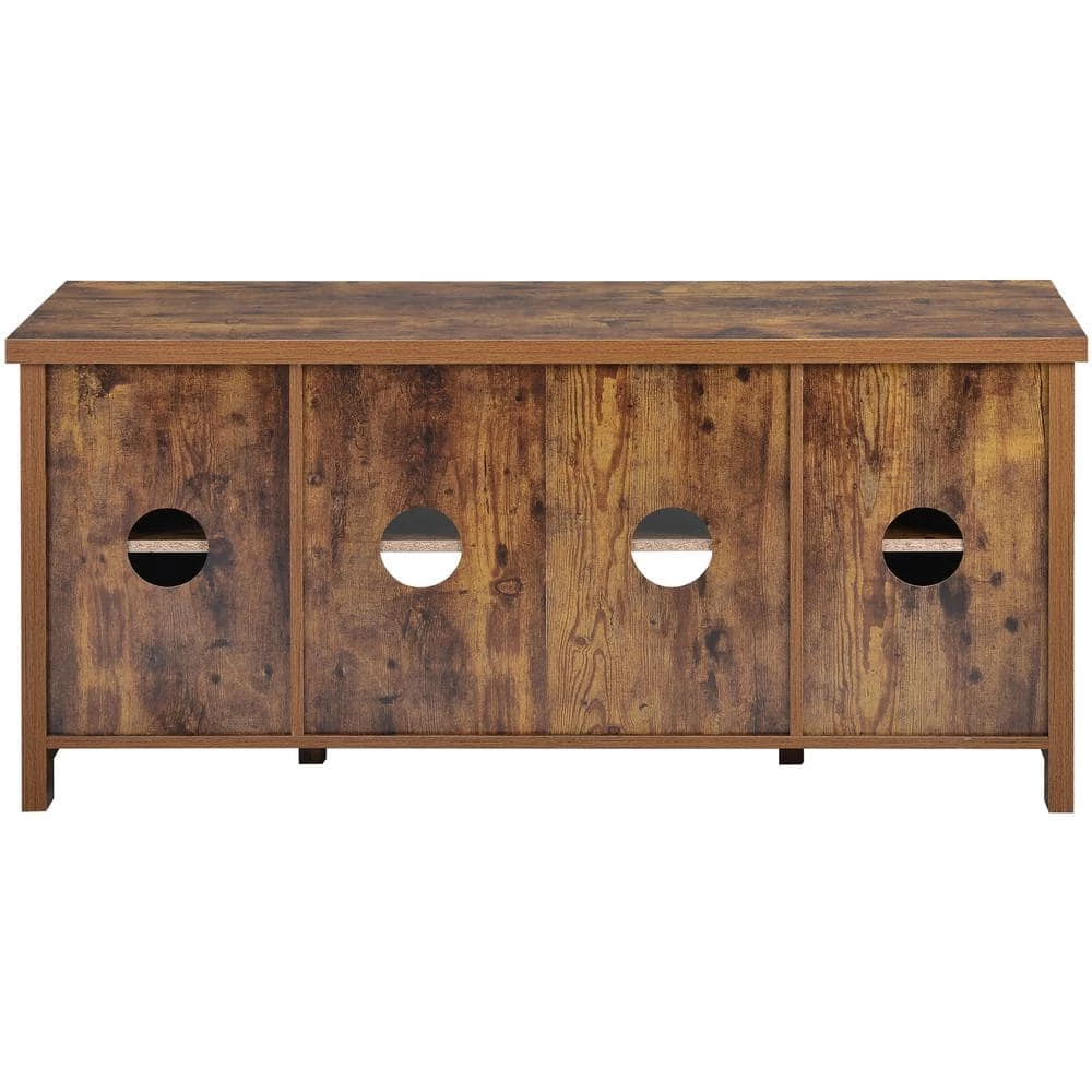 51.9 in. Brown TV Stand Entertainment Center with 2 Shelves and 2 Doors Fits TV's Up to 55 in. by Magic Home 6 51.9 in. Brown TV Stand Entertainment Center with 2 Shelves and 2 Doors Fits TV's Up to 55 in. by Magic Home - Image 4