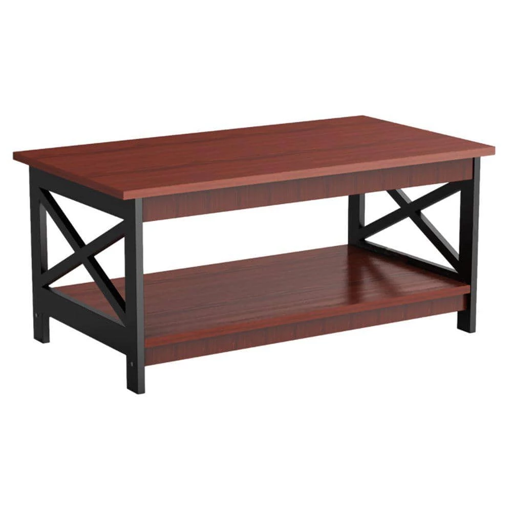 21.65 in. D x 39.37 in. W x 17.71 in. H Brown Standard Rectangle Coffee Table by Tidoin 3 21.65 in. D x 39.37 in. W x 17.71 in. H Brown Standard Rectangle Coffee Table by Tidoin