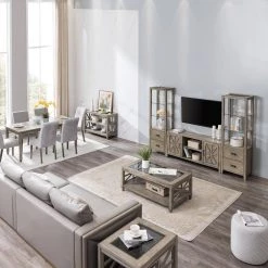 45.5 in. Brown 19 in. Large Rectangle Glass Coffee Table with 1-Tier-Shelf by Tidoin -Cheap Tidoin Store brown tidoin coffee tables lxz ydkf 18an 4f 1000