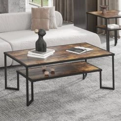 48 in. Brown 18 in. Rectangle Wood Top End Table with 1-Tier Storage-Shelf by Tidoin 15 48 in. Brown 18 in. Rectangle Wood Top End Table with 1-Tier Storage-Shelf by Tidoin -Cheap Tidoin Store brown tidoin end side tables lxz ydkf 11rc 31 1000