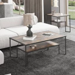 48 in. Brown 18 in. Rectangle Wood Top End Table with 1-Tier Storage-Shelf by Tidoin 14 48 in. Brown 18 in. Rectangle Wood Top End Table with 1-Tier Storage-Shelf by Tidoin -Cheap Tidoin Store brown tidoin end side tables lxz ydkf 11rc 44 1000