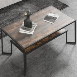 48 in. Brown 18 in. Rectangle Wood Top End Table with 1-Tier Storage-Shelf by Tidoin 12 48 in. Brown 18 in. Rectangle Wood Top End Table with 1-Tier Storage-Shelf by Tidoin -Cheap Tidoin Store brown tidoin end side tables lxz ydkf 11rc 4f 1000