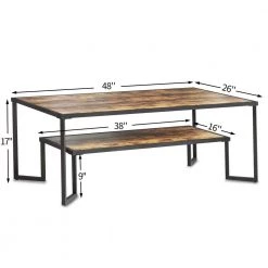 48 in. Brown 18 in. Rectangle Wood Top End Table with 1-Tier Storage-Shelf by Tidoin 11 48 in. Brown 18 in. Rectangle Wood Top End Table with 1-Tier Storage-Shelf by Tidoin -Cheap Tidoin Store brown tidoin end side tables lxz ydkf 11rc c3 1000