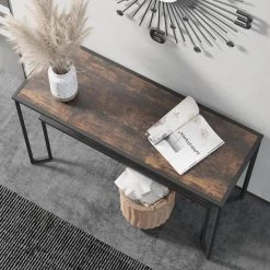 48 in. Brown 29.5 in. Rectangle Wood Top End Table with 1-Tier Storage-Shelf by Tidoin -Cheap Tidoin Store brown tidoin end side tables lxz ydsf 11rc 1f 1000