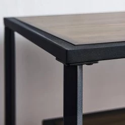 48 in. Brown 29.5 in. Rectangle Wood Top End Table with 1-Tier Storage-Shelf by Tidoin -Cheap Tidoin Store brown tidoin end side tables lxz ydsf 1911 4f 1000