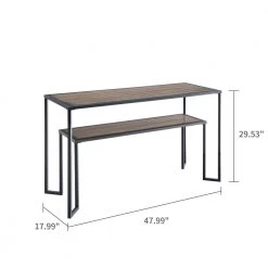 48 in. Brown 29.5 in. Rectangle Wood Top End Table with 1-Tier Storage-Shelf by Tidoin -Cheap Tidoin Store brown tidoin end side tables lxz ydsf 1911 c3 1000