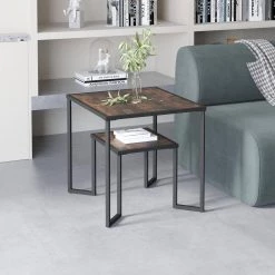 26 in. Brown 24 in. Square Wood Top End Table with 2-Tier Storage-Shelf by Tidoin 15 26 in. Brown 24 in. Square Wood Top End Table with 2-Tier Storage-Shelf by Tidoin -Cheap Tidoin Store brown tidoin end side tables lzx ydcj 11rc 31 1000