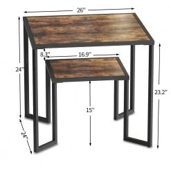 26 in. Brown 24 in. Square Wood Top End Table with 2-Tier Storage-Shelf by Tidoin 11 26 in. Brown 24 in. Square Wood Top End Table with 2-Tier Storage-Shelf by Tidoin -Cheap Tidoin Store brown tidoin end side tables lzx ydcj 11rc c3 1000