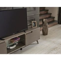 Modern 67 in. Wood Brown TV Stand with 2 Storage Shelves and 2 Doors Fits TV's up to 70 in. by Tidoin -Cheap Tidoin Store brown tidoin tv stands fur ydb0 500 44 1000
