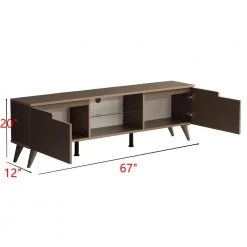 Modern 67 in. Wood Brown TV Stand with 2 Storage Shelves and 2 Doors Fits TV's up to 70 in. by Tidoin -Cheap Tidoin Store brown tidoin tv stands fur ydb0 500 c3 1000