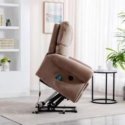 Brown Electric Power Lift with Heat Therapy and Massage,Padded Arms and Back, Camel Brown by Magic Home -Cheap Tidoin Store camel brown magic home recliners cs pp190323aab 31 1000