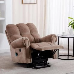 Brown Electric Power Lift with Heat Therapy and Massage,Padded Arms and Back, Camel Brown by Magic Home -Cheap Tidoin Store camel brown magic home recliners cs pp190323aab 44 1000