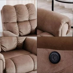 Brown Electric Power Lift with Heat Therapy and Massage,Padded Arms and Back, Camel Brown by Magic Home -Cheap Tidoin Store camel brown magic home recliners cs pp190323aab 4f 1000