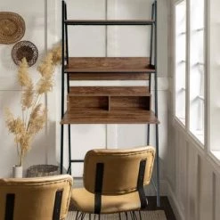 33 in. Rectangular Chestnut Wood Computer Desk with 2-Tier by Tidoin -Cheap Tidoin Store chestnut tidoin computer desks gc ydb0 9985 31 1000