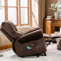 Heat Therapy and Massage Heavy Recliner with Padded Arms and Back, Chocolate Brown by Magic Home -Cheap Tidoin Store chocolate brown magic home recliners cs pp194326aaf 31 1000