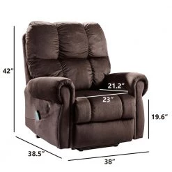 Heat Therapy and Massage Heavy Recliner with Padded Arms and Back, Chocolate Brown by Magic Home -Cheap Tidoin Store chocolate brown magic home recliners cs pp194326aaf c3 1000