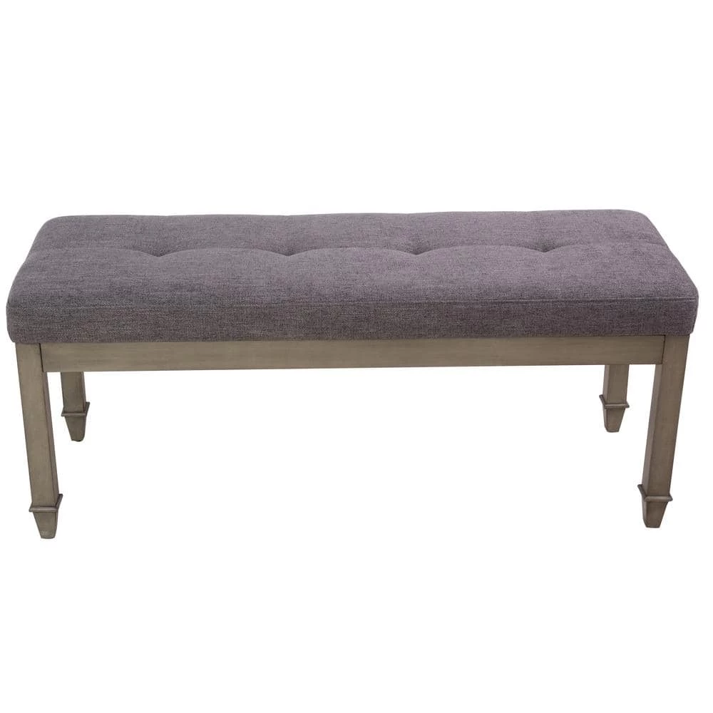 16.14 in. D x 45.28 in. W x 18.9 in. H Dark Gray Upholstered Bench with Wood Legs by Tidoin 3 16.14 in. D x 45.28 in. W x 18.9 in. H Dark Gray Upholstered Bench with Wood Legs by Tidoin