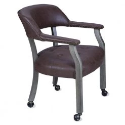 Dark Brown Sponge Upholstered Office Chair with-Wheels by Tidoin -Cheap Tidoin Store dark brown tidoin task chairs lxz ydw8 18dk 44 1000