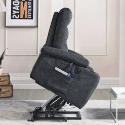 Electric 3 Positions Power Lift Massage and Heat Recliner Chair with Side Pockets,Cup Holders and USB Charge Ports by Magic Home -Cheap Tidoin Store dark gray magic home recliners cs pp194010daa 31 1000