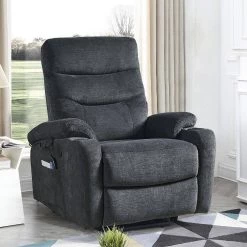 Electric 3 Positions Power Lift Massage and Heat Recliner Chair with Side Pockets,Cup Holders and USB Charge Ports by Magic Home -Cheap Tidoin Store dark gray magic home recliners cs pp194010daa d4 1000