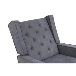 Dark Gray Polyester Linen Comfortable Rocking Chair Accent Chair with Arms by Magic Home -Cheap Tidoin Store dark gray magic home rockers gliders ottomans cs w39524907 66 1000