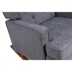 Dark Gray Polyester Linen Comfortable Rocking Chair Accent Chair with Arms by Magic Home -Cheap Tidoin Store dark gray magic home rockers gliders ottomans cs w39524907 fa 1000