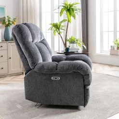 Electric Power Overstuffed Recliner Chair with USB Charge Port,Dark Grey by Magic Home 15 Electric Power Overstuffed Recliner Chair with USB Charge Port,Dark Grey by Magic Home -Cheap Tidoin Store dark grey magic home recliners cs pp194010baa 31 1000