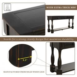 64.2 in. L Distressed Black Rectangle Solid Wood Console Table with Drawers and Shelf by Magic Home 14 64.2 in. L Distressed Black Rectangle Solid Wood Console Table with Drawers and Shelf by Magic Home -Cheap Tidoin Store distressed black magic home console tables cs wf193795aab 44 1000
