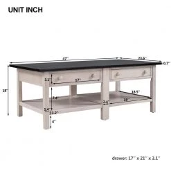 47 in. Classical Wooden Espresso Storage Cocktail Coffee Table with Shelf and Two Drawers by Magic Home -Cheap Tidoin Store espresso magic home coffee tables cs wf188190daa c3 1000