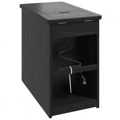 Retro Nightstand End Table Side Table with USB Ports and Drawer with cup holders in Espresso by Magic Home -Cheap Tidoin Store espresso magic home end side tables cs w39527577 1f 1000