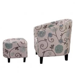 Elegant Multi-Colored Accent Retro Living Room Chair with Ottoman by Magic Home -Cheap Tidoin Store floral magic home accent chairs cs pp193501aao 4f 1000