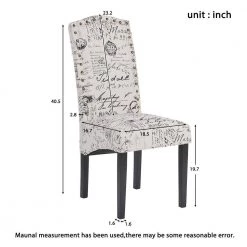 Floral Fabric Accent Dining Chair with Solid Wood Legs (Set of 2) by Magic Home -Cheap Tidoin Store floral magic home dining chairs cs pp193583aaa c3 1000