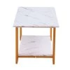39.37 in.W Gold Marble MDF Rectangle 2 Layers Iron Coffee Table by Magic Home -Cheap Tidoin Store gold magic home end side tables cs wf193717aad 64 1000