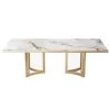 55.12 in.Modern Marble Dining Table with White Rectangular Tabletop and Gold Stainless Legs (Seat 4) by Magic Home -Cheap Tidoin Store gold magic home kitchen dining tables pv dt006hyxh180 64 1000