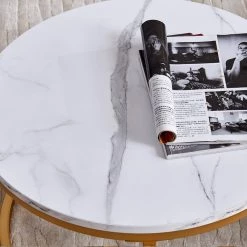 31.5 in. Golden Metal Frame with Marble Color Top Round Modern Nesting Coffee Table by Magic Home 17 31.5 in. Golden Metal Frame with Marble Color Top Round Modern Nesting Coffee Table by Magic Home -Cheap Tidoin Store golden color magic home nesting tables cs w24714369 44 1000