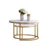 31.5 in. Golden Metal Frame with Marble Color Top Round Modern Nesting Coffee Table by Magic Home -Cheap Tidoin Store golden color magic home nesting tables cs w24714369 64 1000