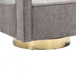 30.7 in. Chenille Fabric Swivel Accent Leisure Arm Chair With Gold Stainless Steel Base, Gray by Magic Home -Cheap Tidoin Store gray magic home accent chairs ows dw300 1f 1000
