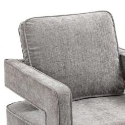 30.7 in. Chenille Fabric Swivel Accent Leisure Arm Chair With Gold Stainless Steel Base, Gray by Magic Home -Cheap Tidoin Store gray magic home accent chairs ows dw300 4f 1000