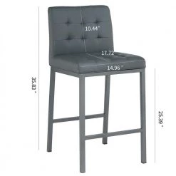 Modern Grey High Counter Bar Stool Pu Bar Chair with Metal Legs (set of 2) by Magic Home -Cheap Tidoin Store gray magic home bar stools cs pp196910aad c3 1000