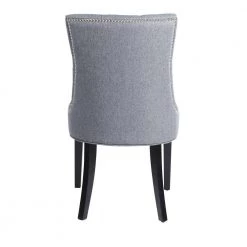 Gray Color Fabric Rubber Wood Legs Dinng Chairs Side Chairs with Nailheads (Set of 2) by Magic Home -Cheap Tidoin Store gray magic home dining chairs cs w57027889 1f 1000