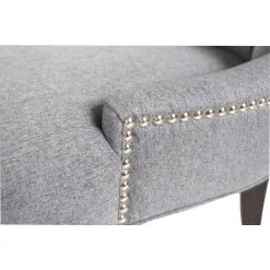 Gray Color Fabric Rubber Wood Legs Dinng Chairs Side Chairs with Nailheads (Set of 2) by Magic Home -Cheap Tidoin Store gray magic home dining chairs cs w57027889 44 1000